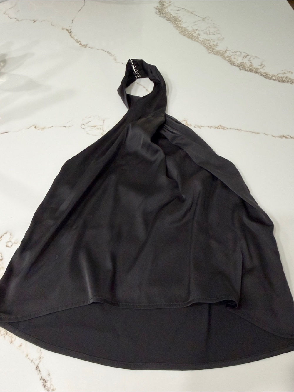 Superdown Black Halter Neck Sleeveless Top with Low Back | s